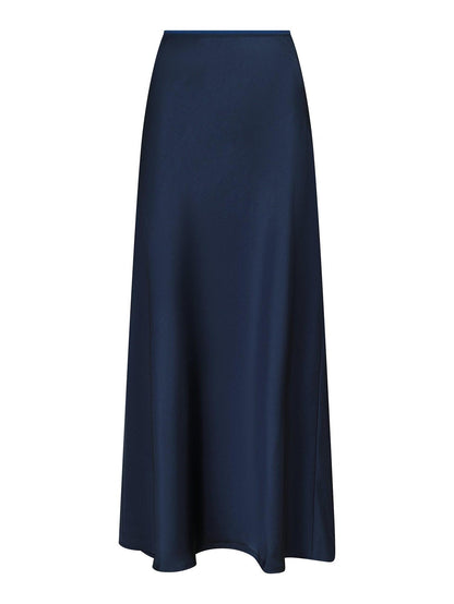 Vicky Heavy Sateen Skirt - Midnight blue