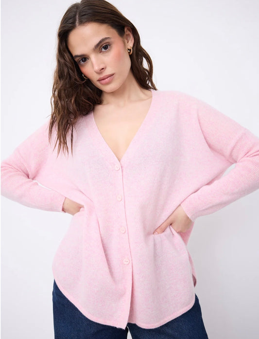Alicia Cashmere Cardigan - Pivoine