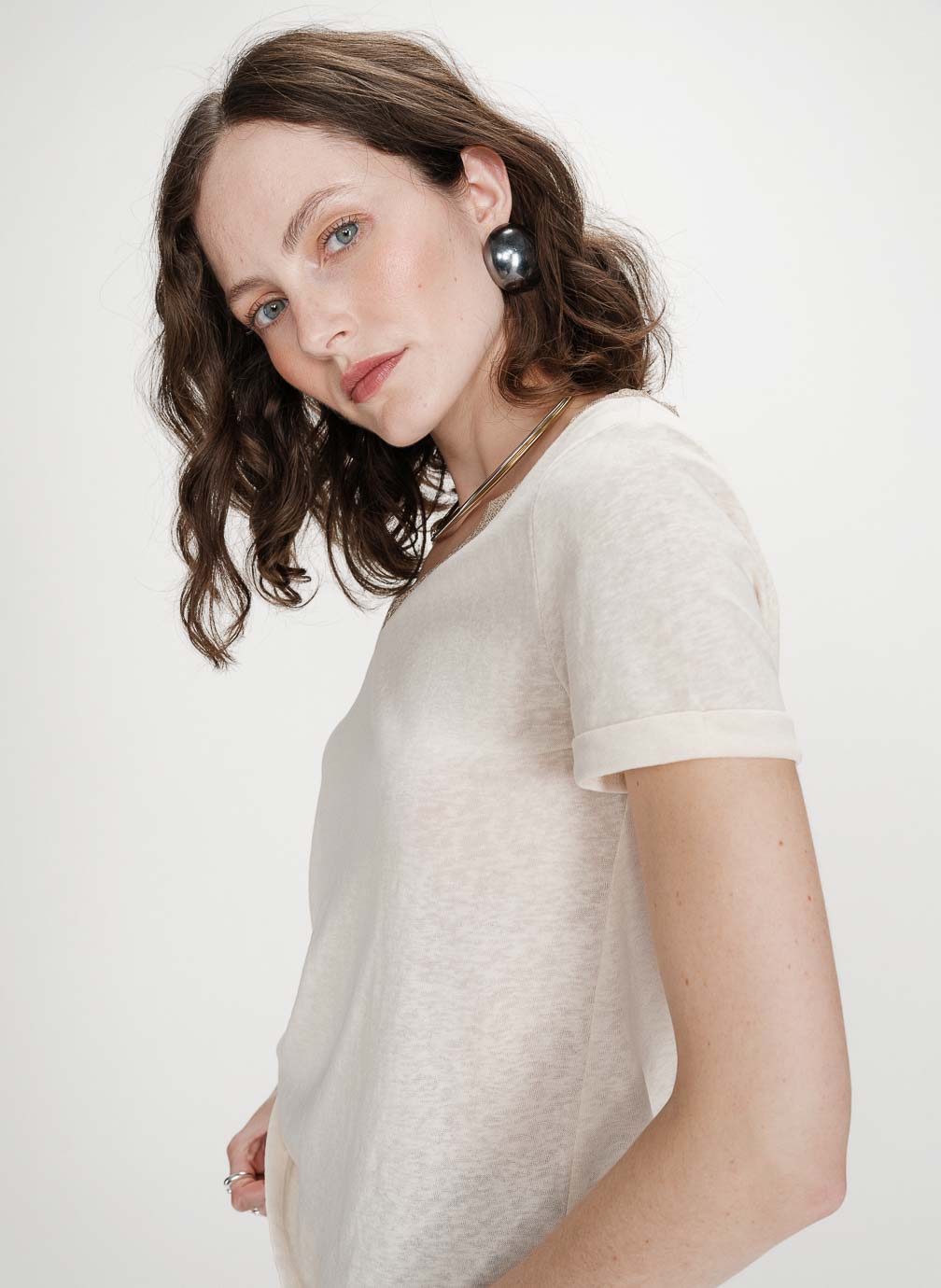 Vasco T-shirt Glitter - Amande