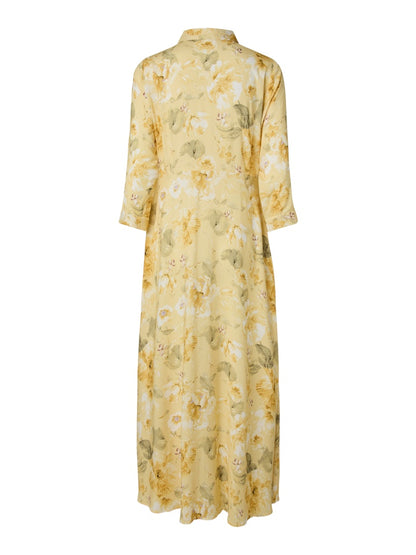 YASSAVANNA LONG SHIRT DRESS - PALE BANANA / LEMON