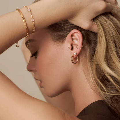 Domed Clean Small Hoop Earrings