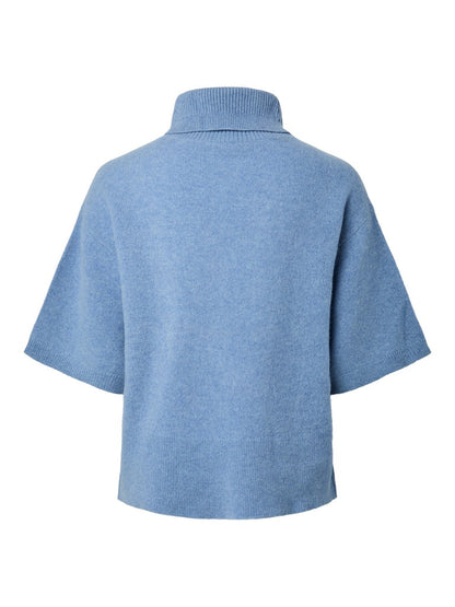 YASEMILIA 2/4 ROLL NECK KNIT PULLOVER - WINDWARD BLUE