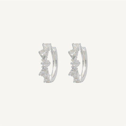 Mixed Small Hoops Silver White