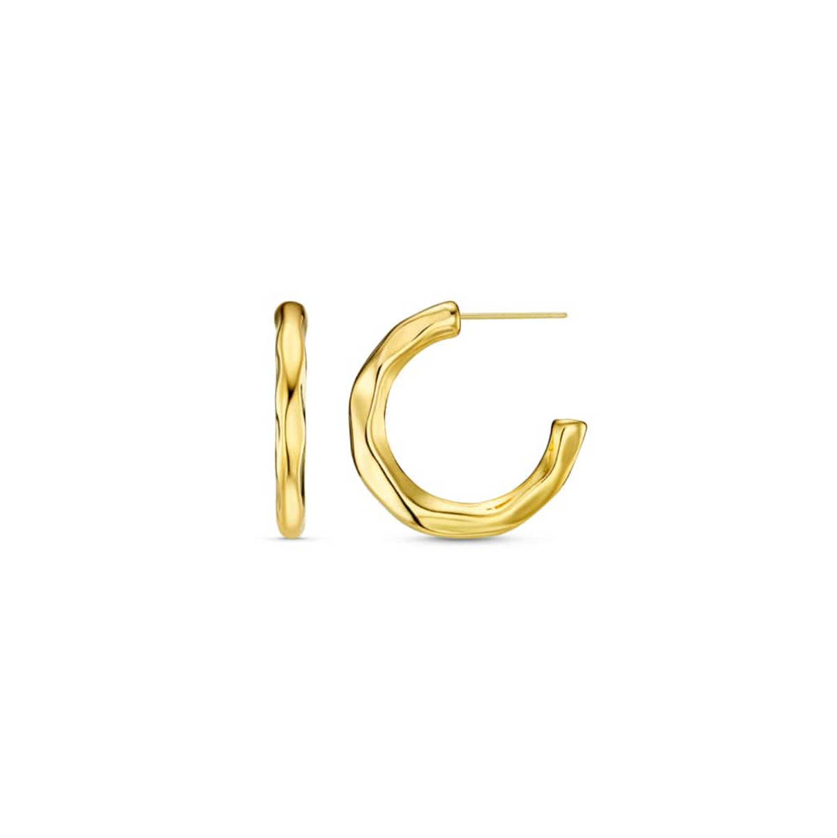 Organic mid size hoop earrings
