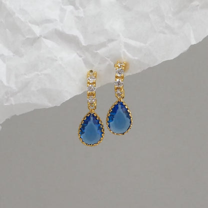 Hampton Rain Drop Hoops - Blue