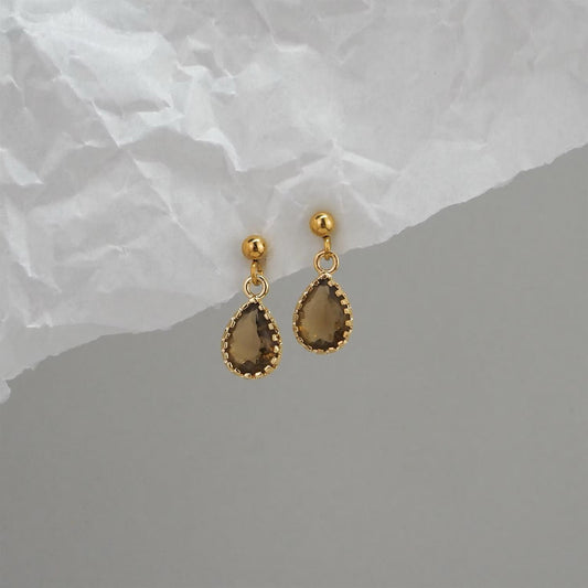 Mocha Mousse Rain Drop Stud
