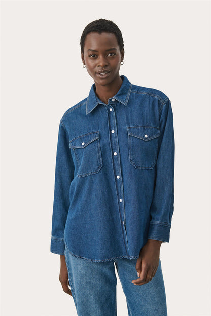 CollettePW Shirt - Medium Blue Denim