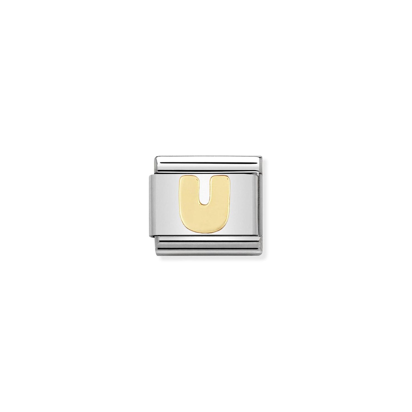 LINK, LETTER U IN YELLOW GOLD