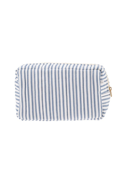 Pouch Square mw - Ticking Stripe Blue