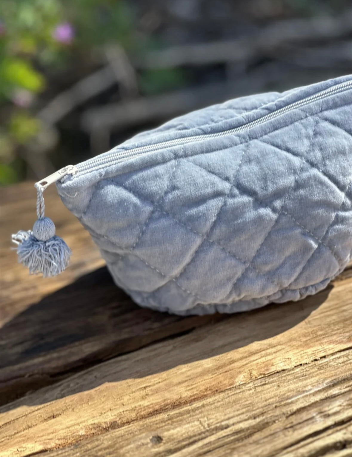 Sminkemappe Velur - Jeans Blue