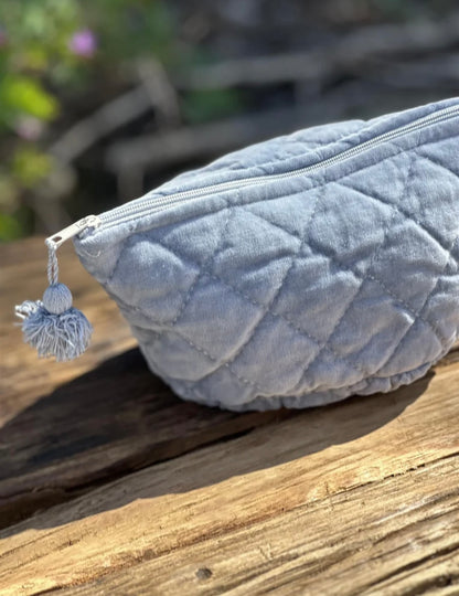 Sminkemappe Velur - Jeans Blue