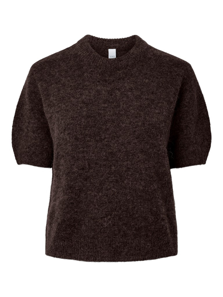 YASJOHI SS WOOL BLEND PULLOVER - COFFEE BEAN