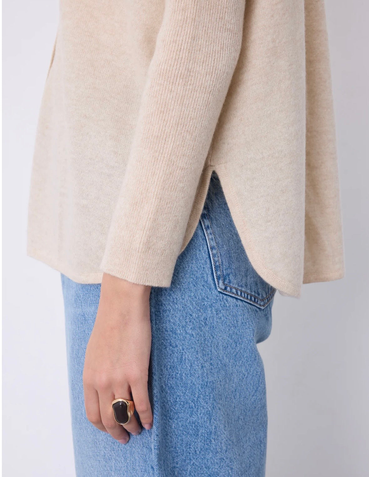 Alicia Cashmere Cardigan - Beige Chine