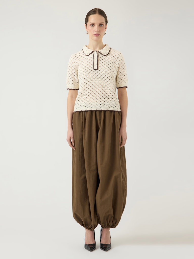 YASLINGO SS KNIT POLO TOP