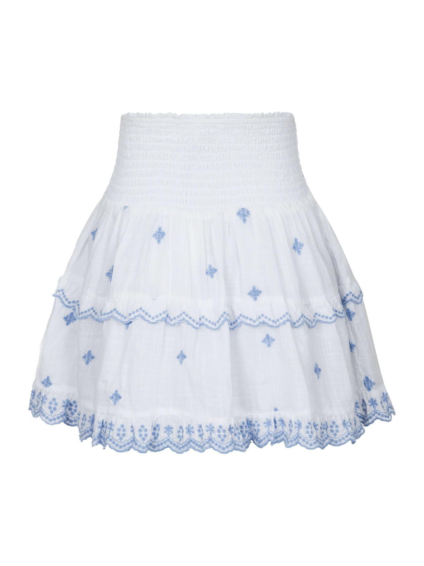 Lando Skirt - White & Light Blue