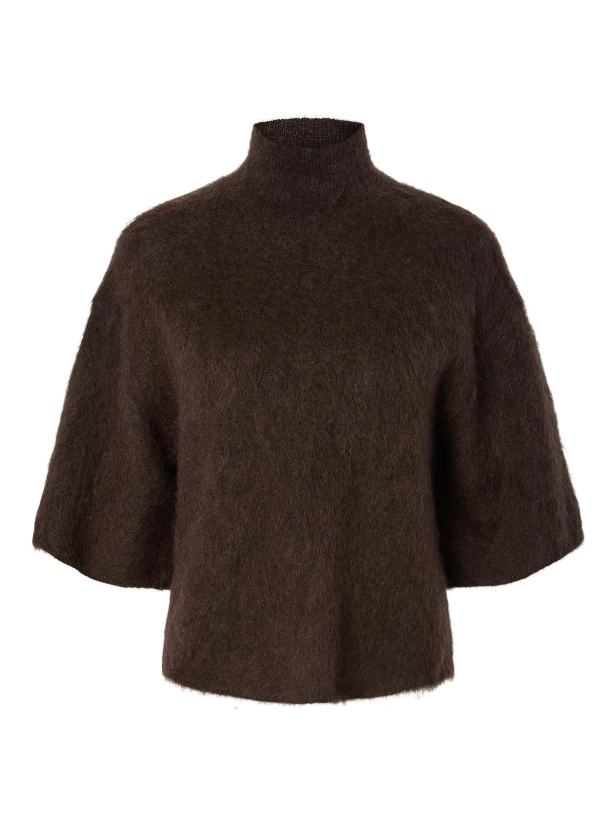 YASTILDE 2/4 MOHAIR BLEND KNIT PULLOVER - MOLE