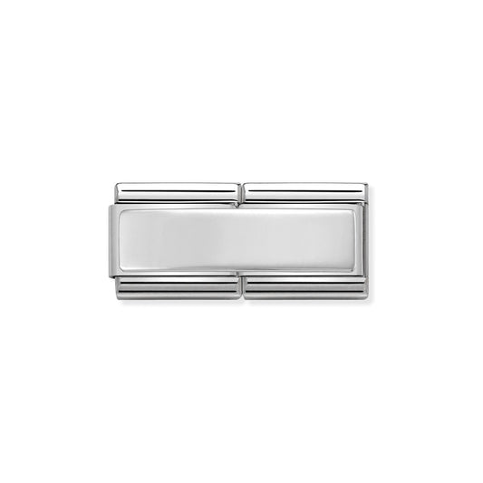 DOUBLE LINK, SILVER PLATE FOR ENGRAVING
