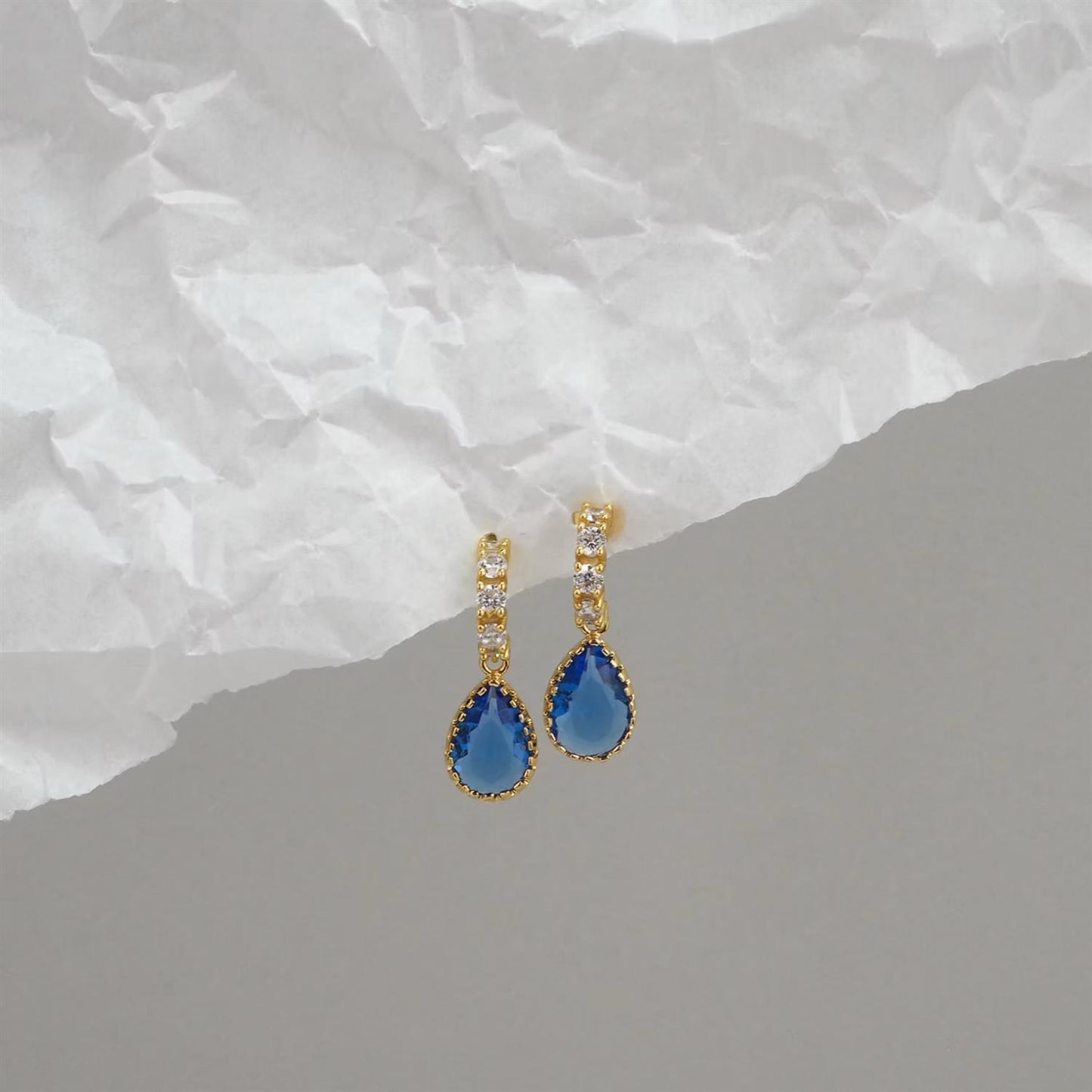 Hampton Rain Drop Hoops - Blue