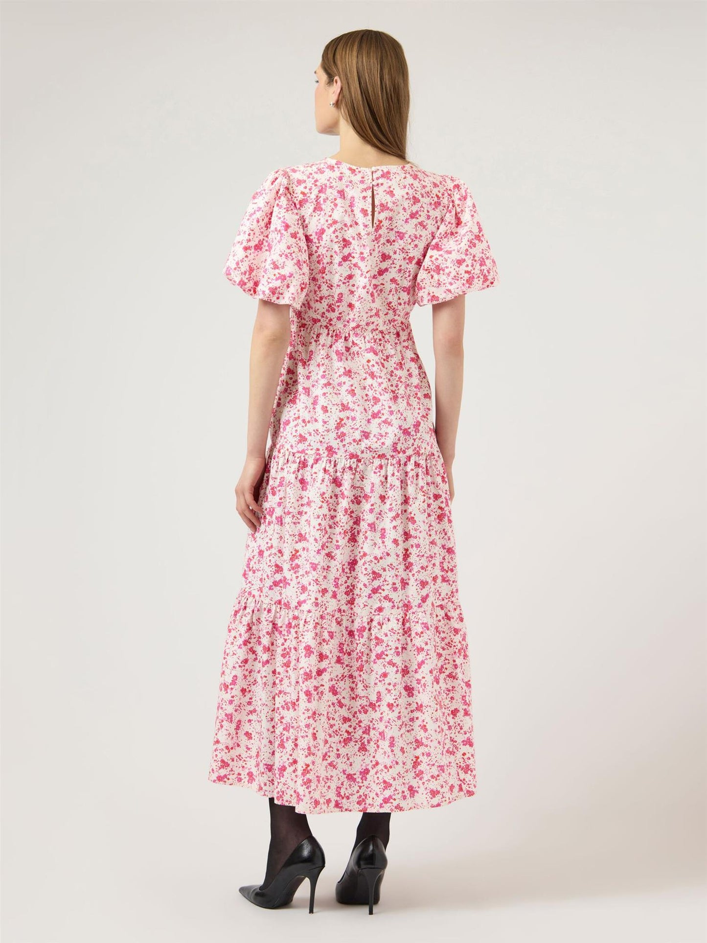 YASCOLEA SS ANKLE DRESS - PRISTINE/ DONNA