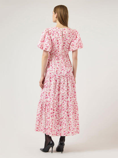 YASCOLEA SS ANKLE DRESS - PRISTINE/ DONNA