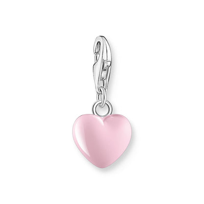Charm Pendant Pink Heart Silver