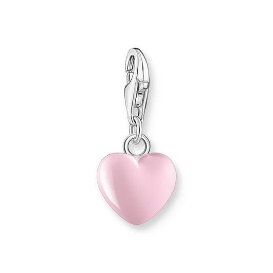 Charm Pendant Pink Heart Silver