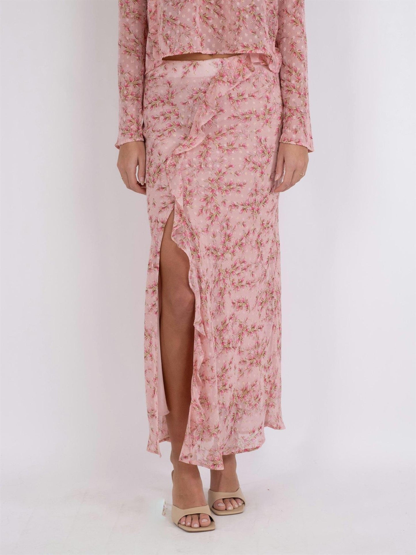 Vinza Dot Print Skirt - Rose