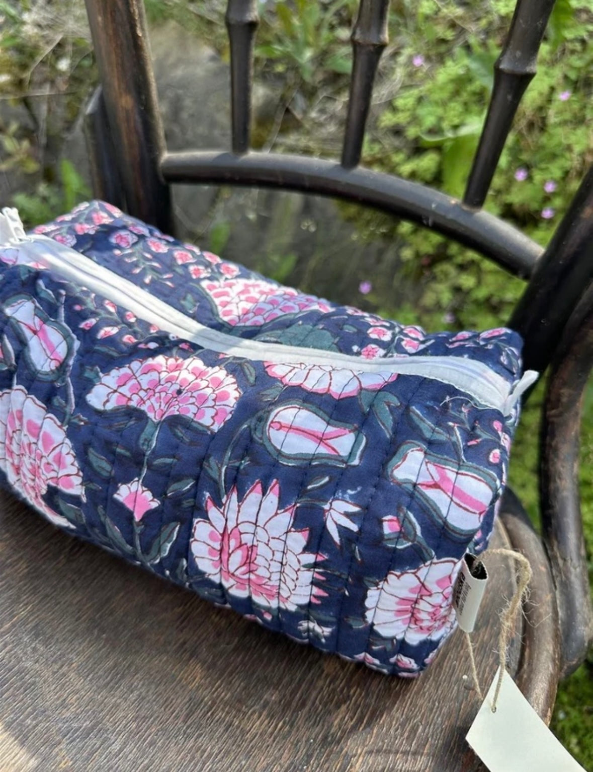 Toalettmappe Blokktrykket - Simmi navy