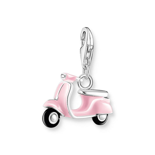 Charm Pendant Pink Scooter Silver