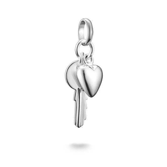 Charm Pendant Key With Heart Connect silver
