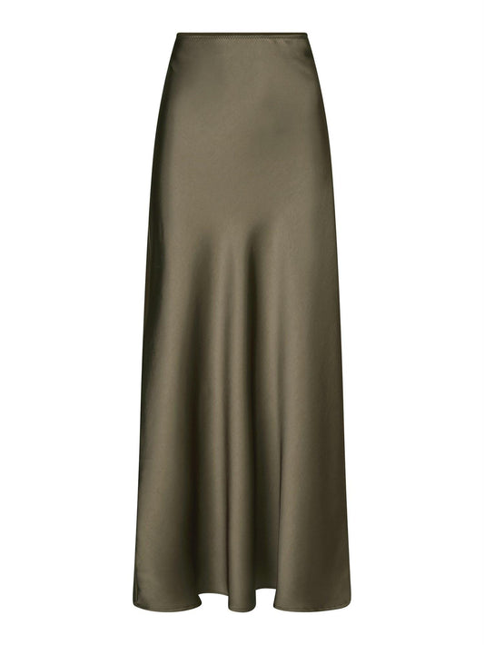 Vicky Heavy Sateen Skirt - Cold Army