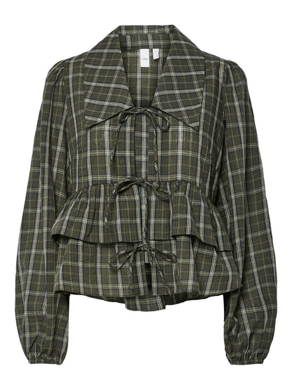YASCINNA LS TIE TOP - FOREST NIGHT
