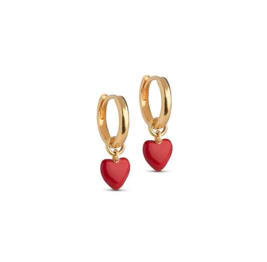 Amore Gold & Red Hoops