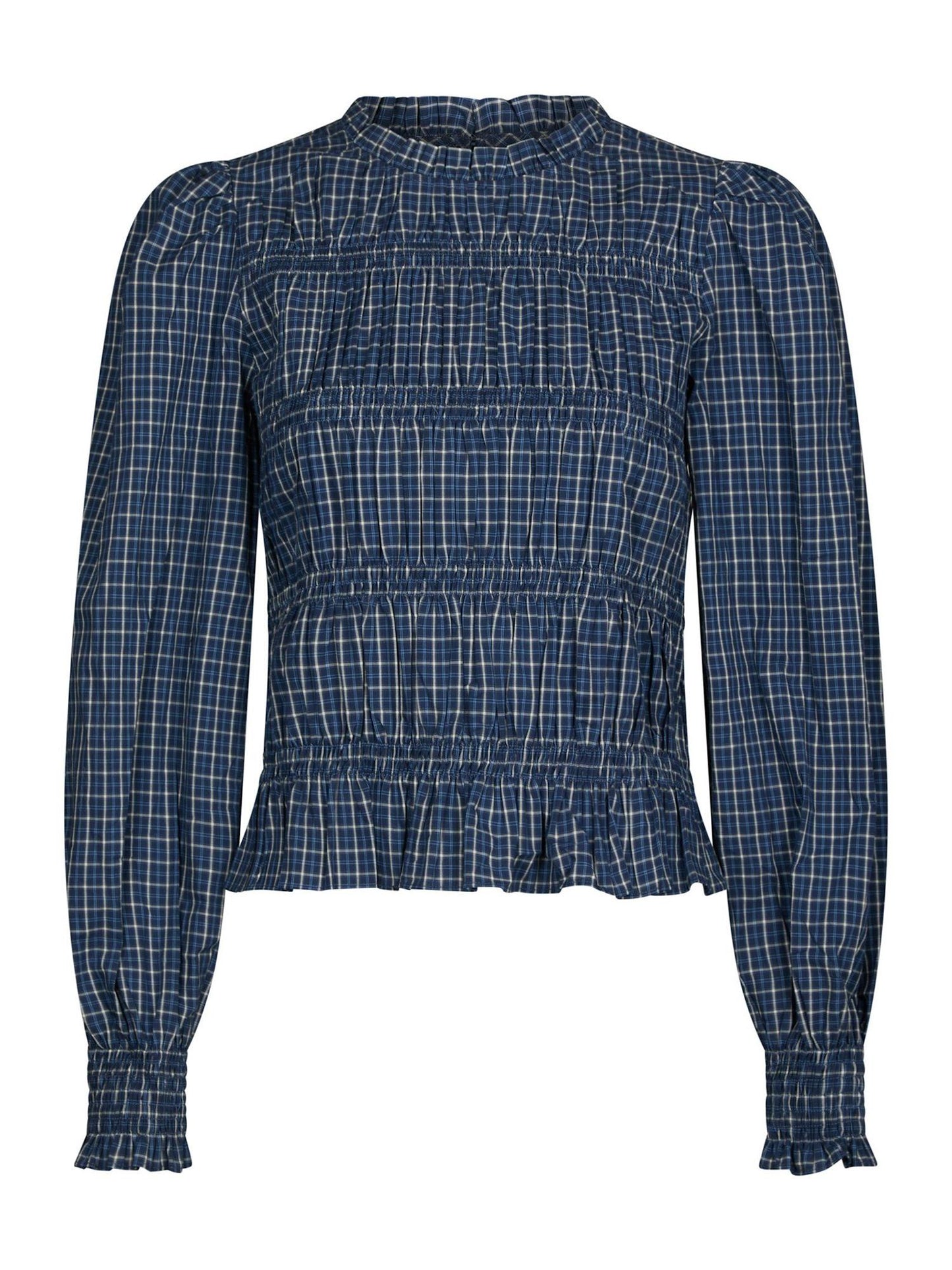 Marcia Check Blouse - Blue