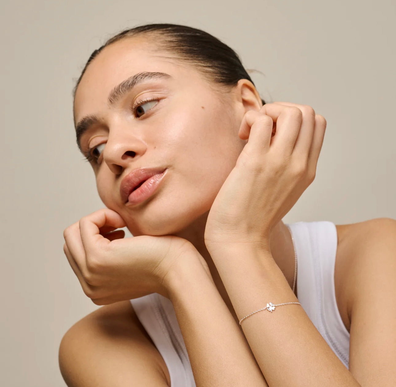 Four-Leaf Clover Silver Bracelet