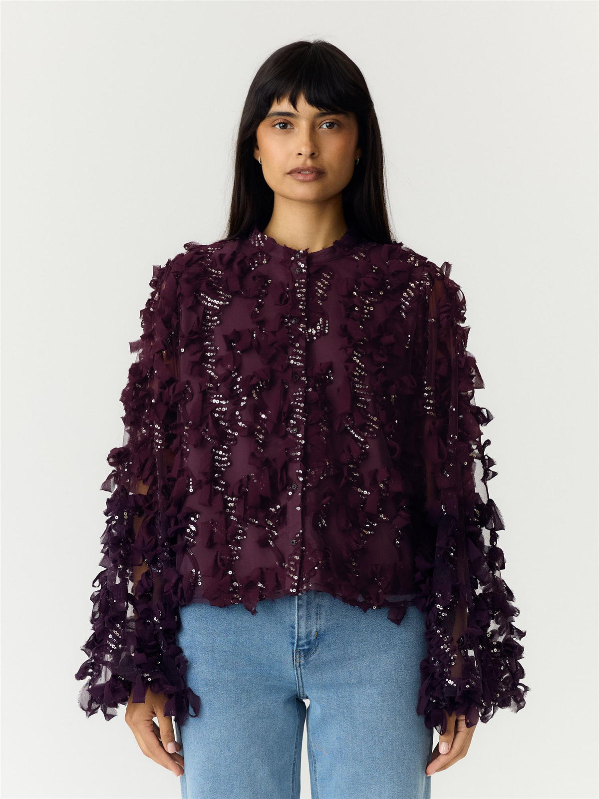 YASABELONE LS BLOUSE - SHADOW PURPLE