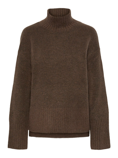 YASWARAV LS HIGH NECK KNIT PULLOVER - COFFEE QUARTZ