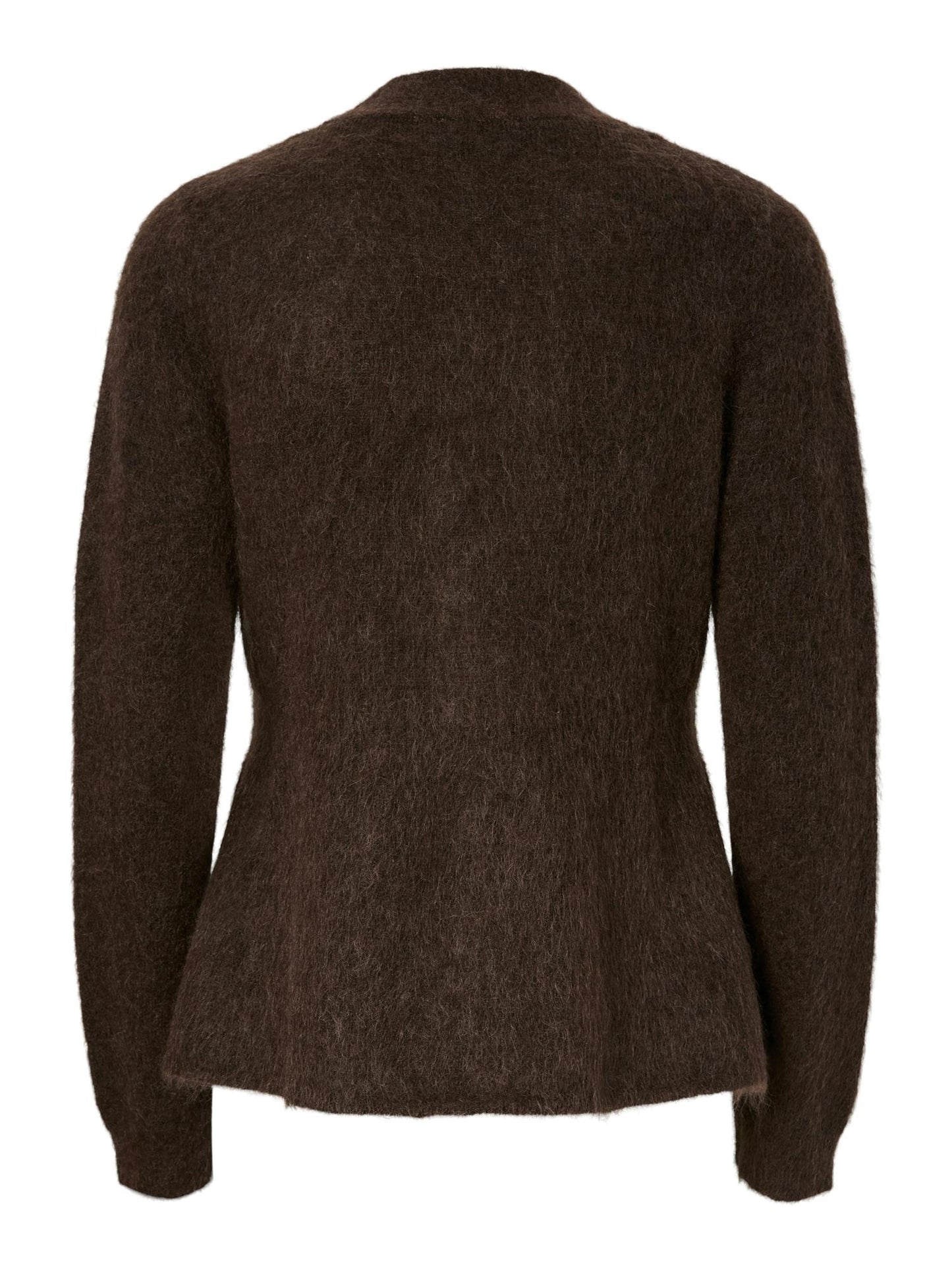 YASLIMO LS MOHAIR BLEND KNIT - SEAL BROWN