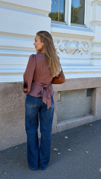 Rista Heavy Sateen Blouse - Dark Rose