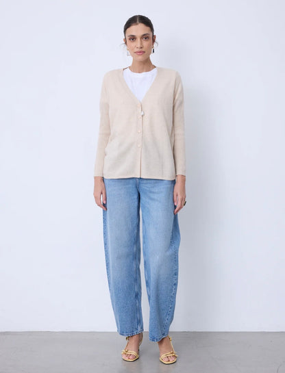 Alicia Cashmere Cardigan - Beige Chine