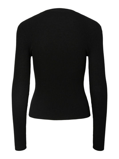 YASZOEY LS KNIT PULLOVER - BLACK