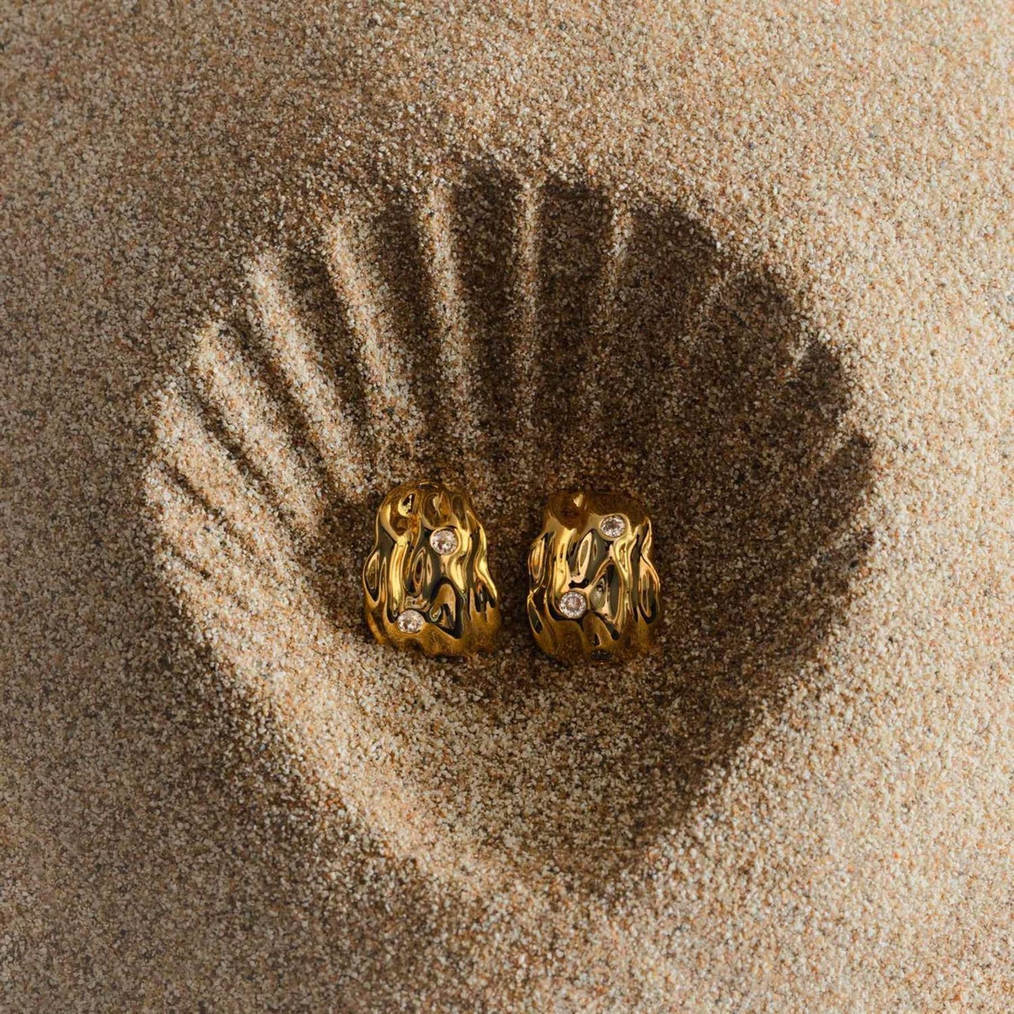 Molten tapered crystal earrings