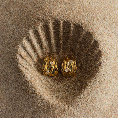 Molten tapered crystal earrings