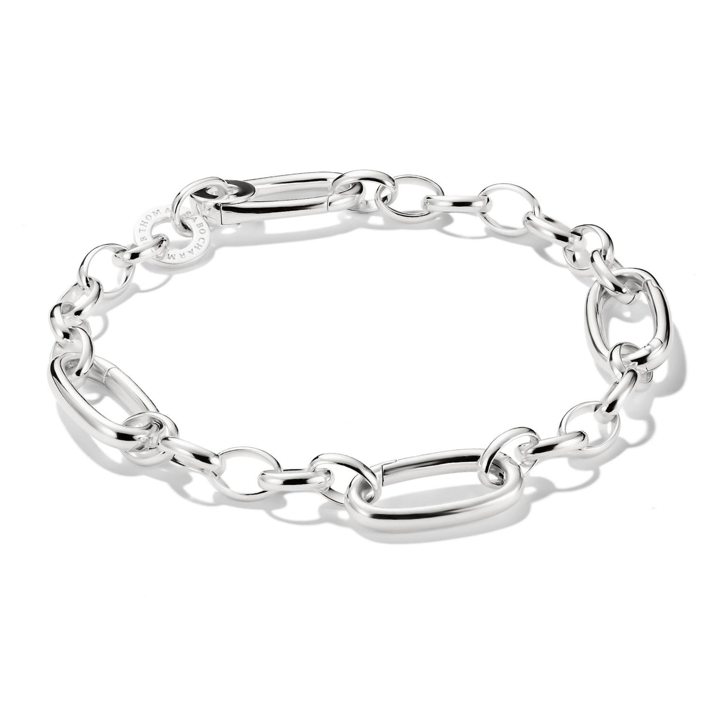 Charm Bracelet With Three Connect Links Silver