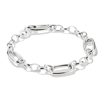 Charm Bracelet With Three Connect Links Silver