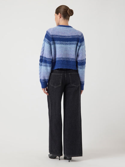 YASMEGANO LS KNIT CARDIGAN - DAZZLING BLUE