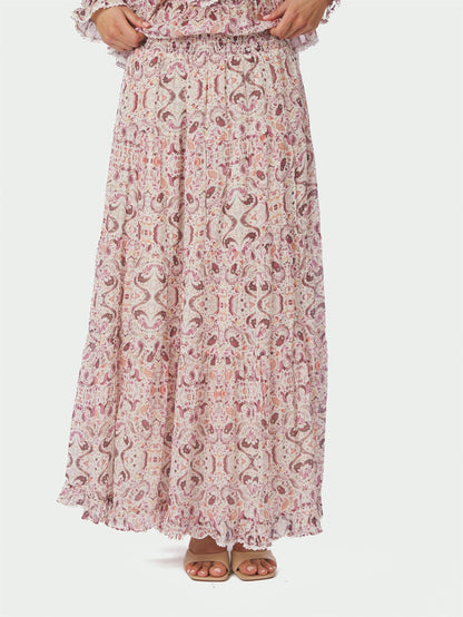 Asta Paisley Dance Skirt - Rose