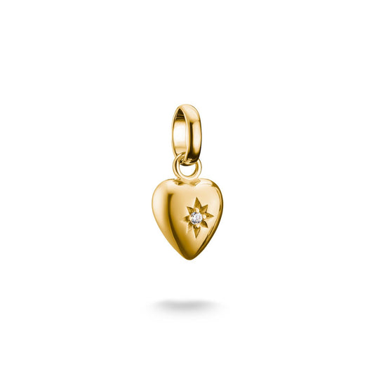 Charm Pendant Heart With Star Connect Gold-Plated