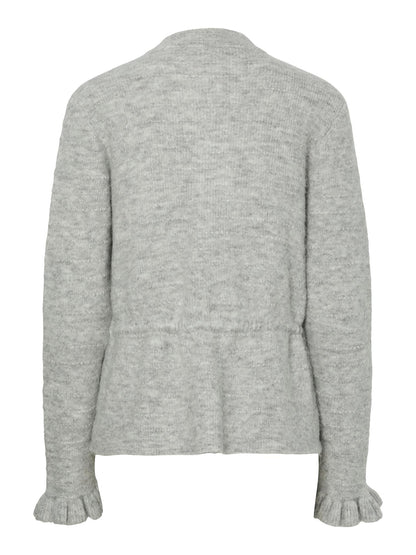 YASTHELLIS LS KNIT CARDIGAN - LIGHT GREY MELANGE