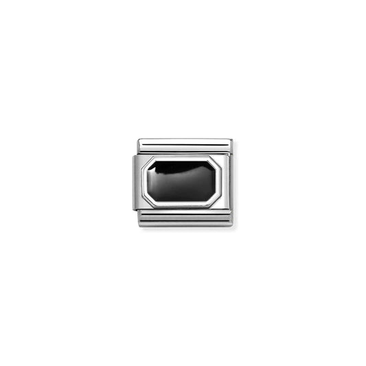 LINK, RECTANGLE BLACK ENAMEL